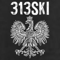 313SKI Detroit Michigan Area Code 313 Polish Pride 7 Panel Mesh Trucker Snapback Hat