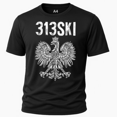 313SKI Detroit Michigan Area Code 313 Polish Pride Performance Shirt