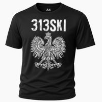 313SKI Detroit Michigan Area Code 313 Polish Pride Cooling Performance Crew T-Shirt