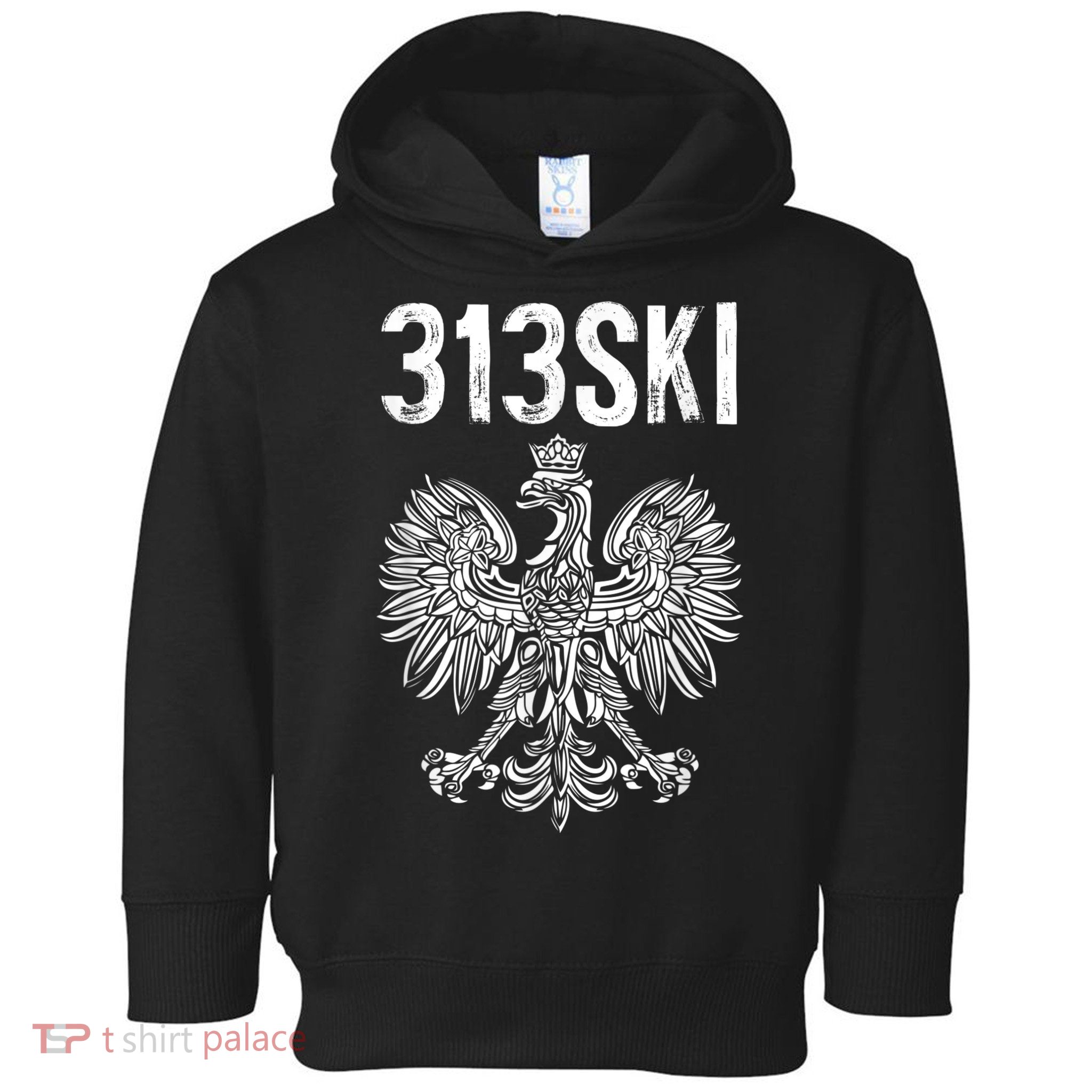 313SKI Detroit Michigan Area Code 313 Polish Pride Toddler Hoodie