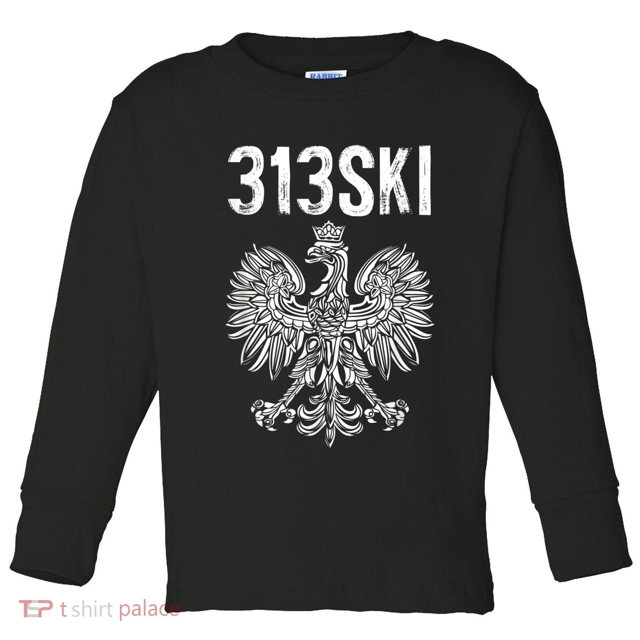 313SKI Detroit Michigan Area Code 313 Polish Pride Toddler Long Sleeve Shirt