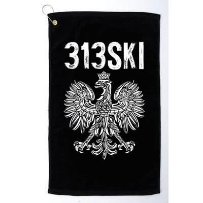 313SKI Detroit Michigan Area Code 313 Polish Pride Golf Towel