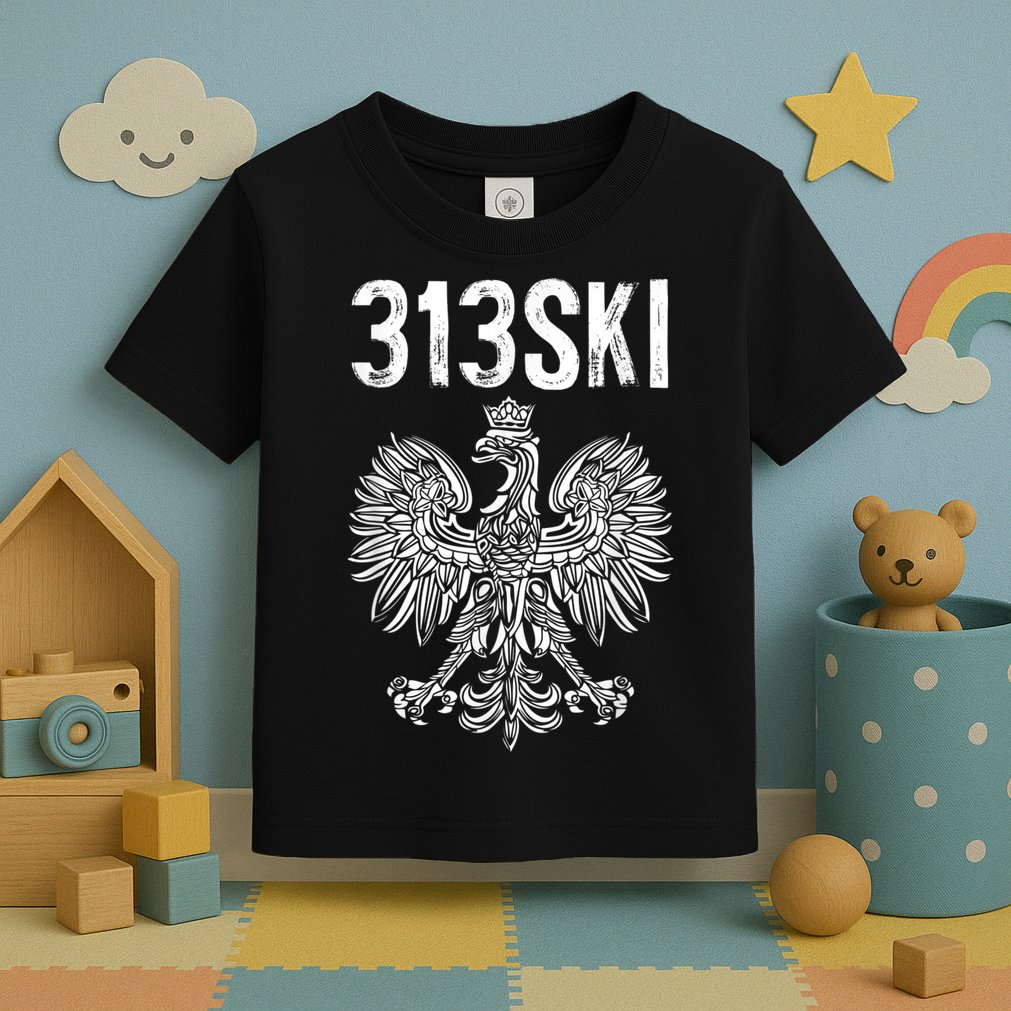 313SKI Detroit Michigan Area Code 313 Polish Pride Toddler T-Shirt