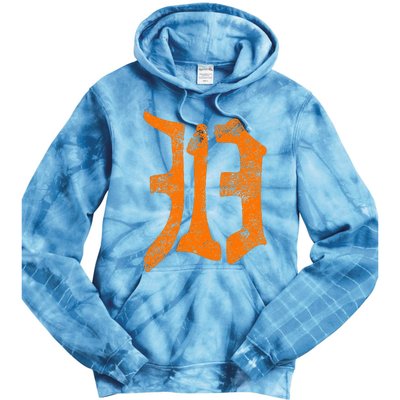 313 Detroit Michigan Vintage Old English D Area Code Gift Tie Dye Hoodie