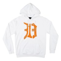 313 Detroit Michigan Vintage Old English D Area Code Gift Hoodie