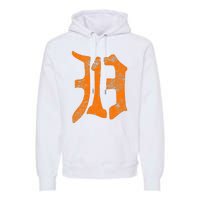 313 Detroit Michigan Vintage Old English D Area Code Gift Premium Hoodie