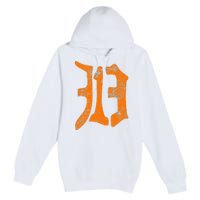 313 Detroit Michigan Vintage Old English D Area Code Gift Premium Pullover Hoodie