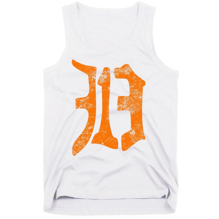 313 Detroit Michigan Vintage Old English D Area Code Gift Tank Top