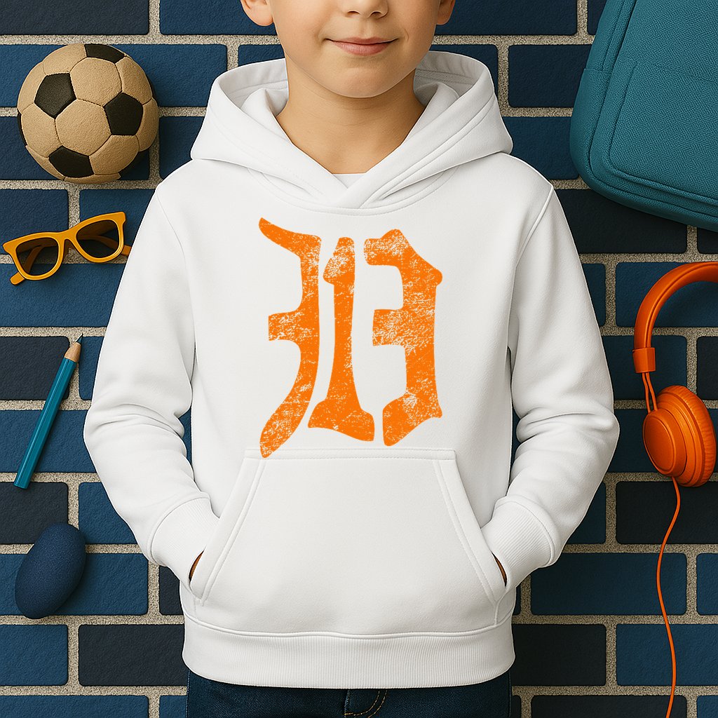 313 Detroit Michigan Vintage Old English D Area Code Gift Kids Hoodie