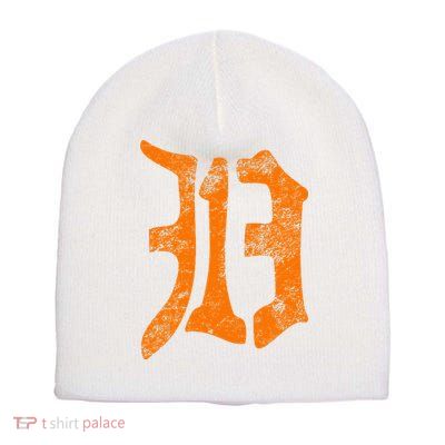 313 Detroit Michigan Vintage Old English D Area Code Gift Short Acrylic Beanie