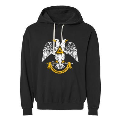 32nd Degree Masonic Scottish Rite Wings Down Garment-Dyed Fleece Hoodie