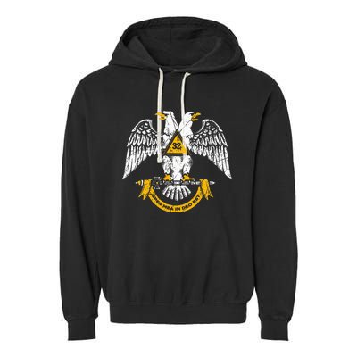 32nd Degree Masonic Scottish Rite Wings Down Garment-Dyed Fleece Hoodie