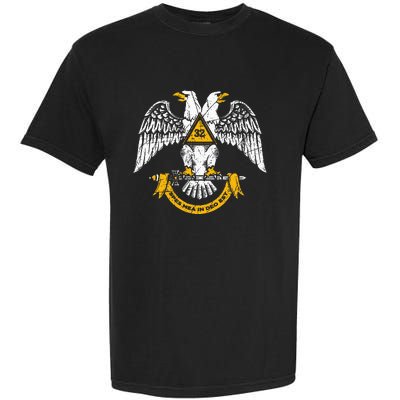 32nd Degree Masonic Scottish Rite Wings Down Garment-Dyed Heavyweight T-Shirt