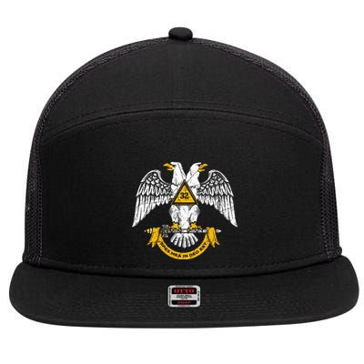 32nd Degree Masonic Scottish Rite Wings Down 7 Panel Mesh Trucker Snapback Hat