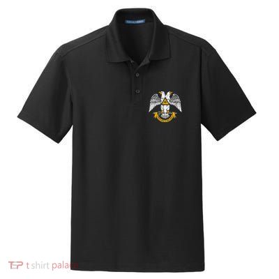 32nd Degree Masonic Scottish Rite Wings Down Dry Zone Grid Polo