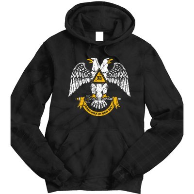 32nd Degree Masonic Scottish Rite Wings Down Tie Dye Hoodie