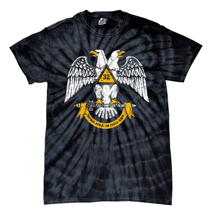 32nd Degree Masonic Scottish Rite Wings Down Tie-Dye T-Shirt