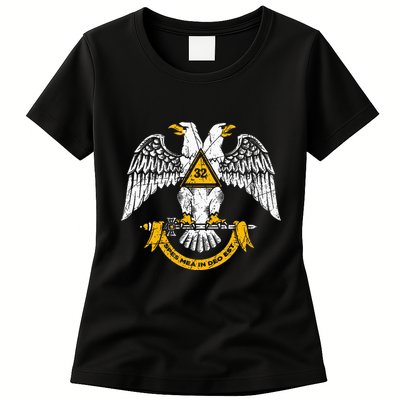32nd Degree Masonic Scottish Rite Wings Down Womens T-Shirt