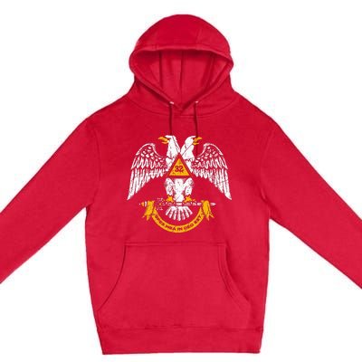 32nd Degree Masonic Scottish Rite Wings Down Premium Pullover Hoodie