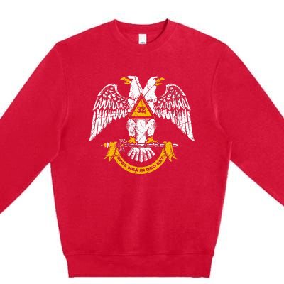 32nd Degree Masonic Scottish Rite Wings Down Premium Crewneck Sweatshirt