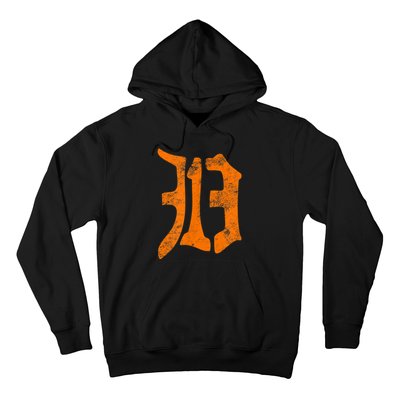 313 Detroit Michigan Vintage Old English D Area Code Hoodie