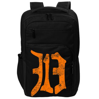 313 Detroit Michigan Vintage Old English D Area Code Impact Tech Backpack