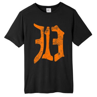 313 Detroit Michigan Vintage Old English D Area Code Tall Fusion ChromaSoft Performance T-Shirt