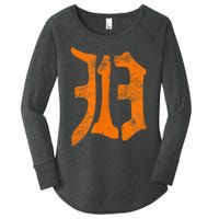 313 Detroit Michigan Vintage Old English D Area Code Women's Perfect Tri Tunic Long Sleeve Shirt