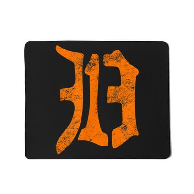 313 Detroit Michigan Vintage Old English D Area Code Mousepad