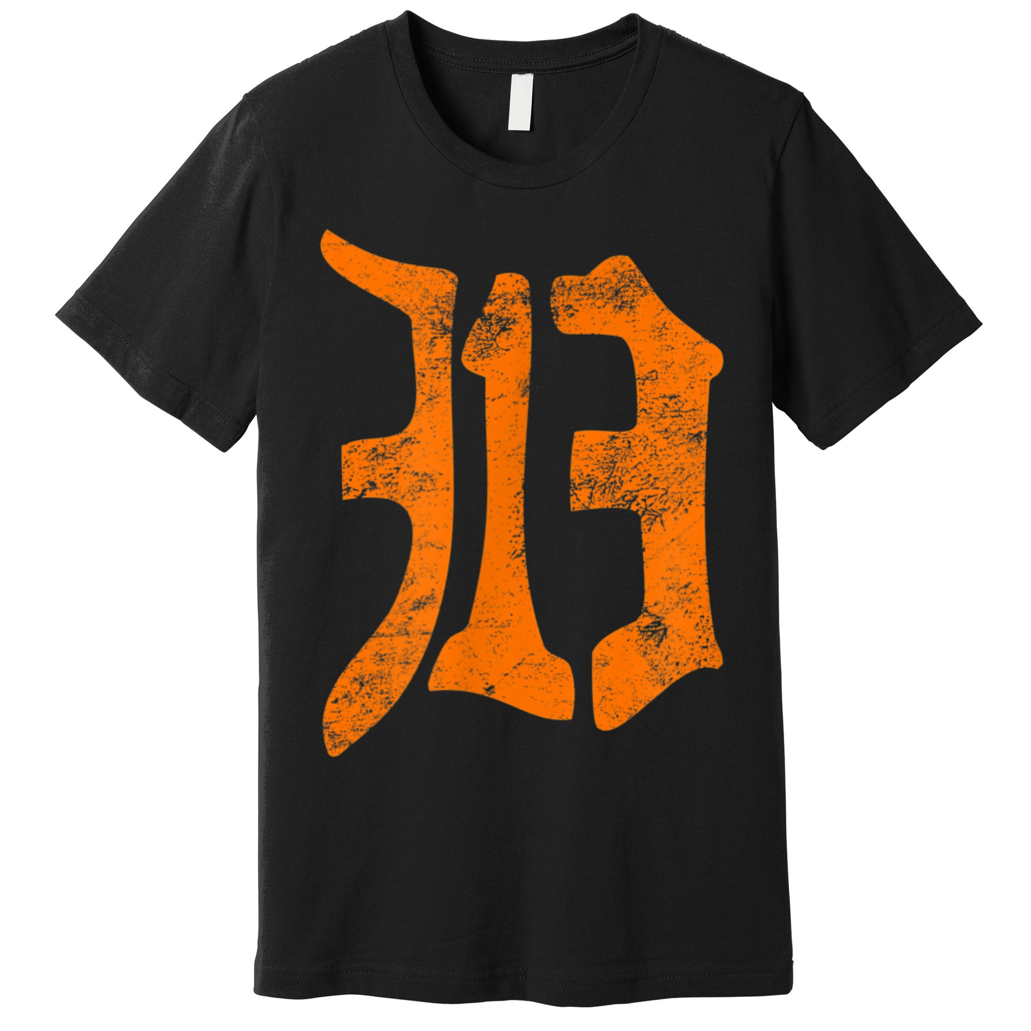 313 Detroit Michigan Vintage Old English D Area Code Premium T-Shirt