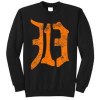 313 Detroit Michigan Vintage Old English D Area Code Tall Sweatshirt