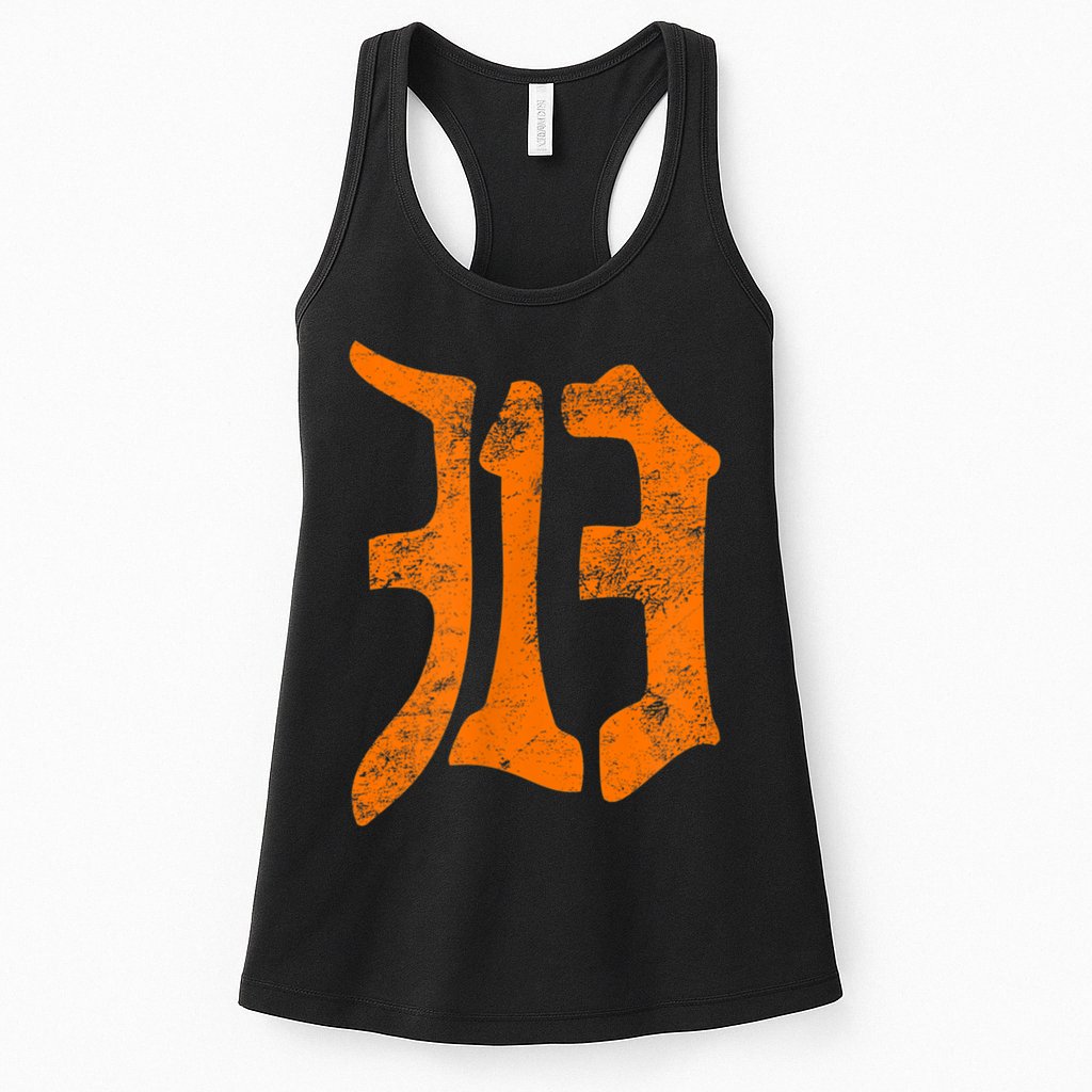 313 Detroit Michigan Vintage Old English D Area Code Womens Tank Top