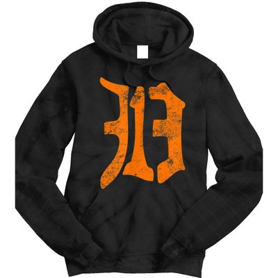 313 Detroit Michigan Vintage Old English D Area Code Tie Dye Hoodie