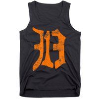 313 Detroit Michigan Vintage Old English D Area Code Tank Top