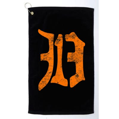 313 Detroit Michigan Vintage Old English D Area Code Platinum Collection Golf Towel