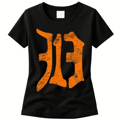 313 Detroit Michigan Vintage Old English D Area Code Womens T-Shirt