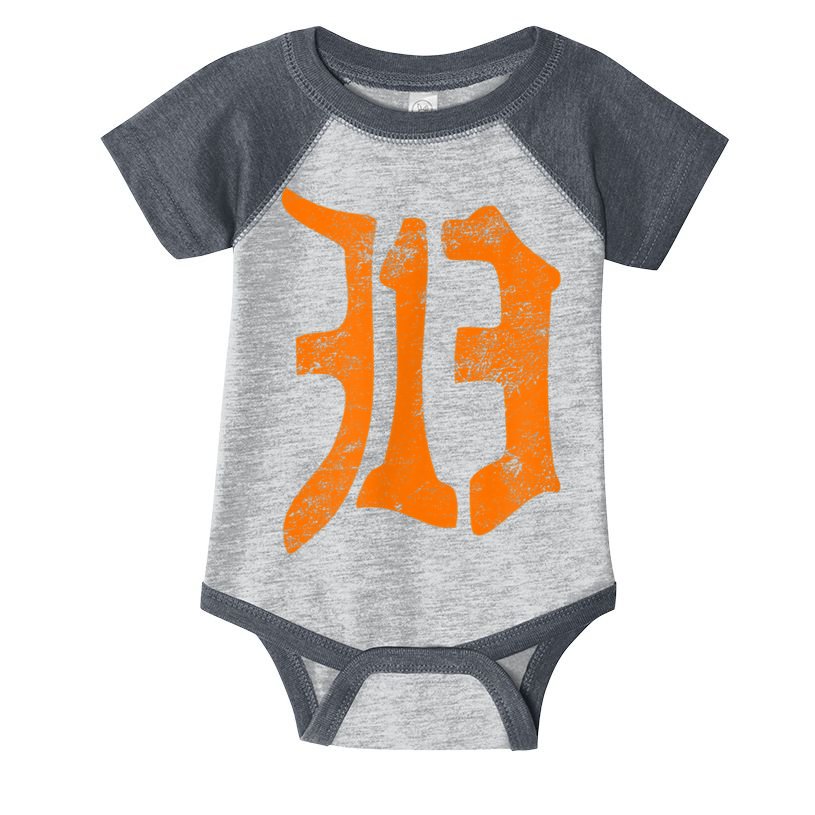 313 Detroit Michigan Vintage Old English D Area Code Infant Baby Jersey Bodysuit
