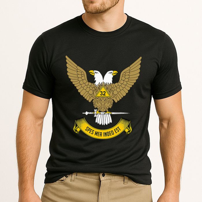 32nd Degree Mason Scottish Rite Wings Up Doubleheaded Eagle Cooling Performance Crew T-Shirt