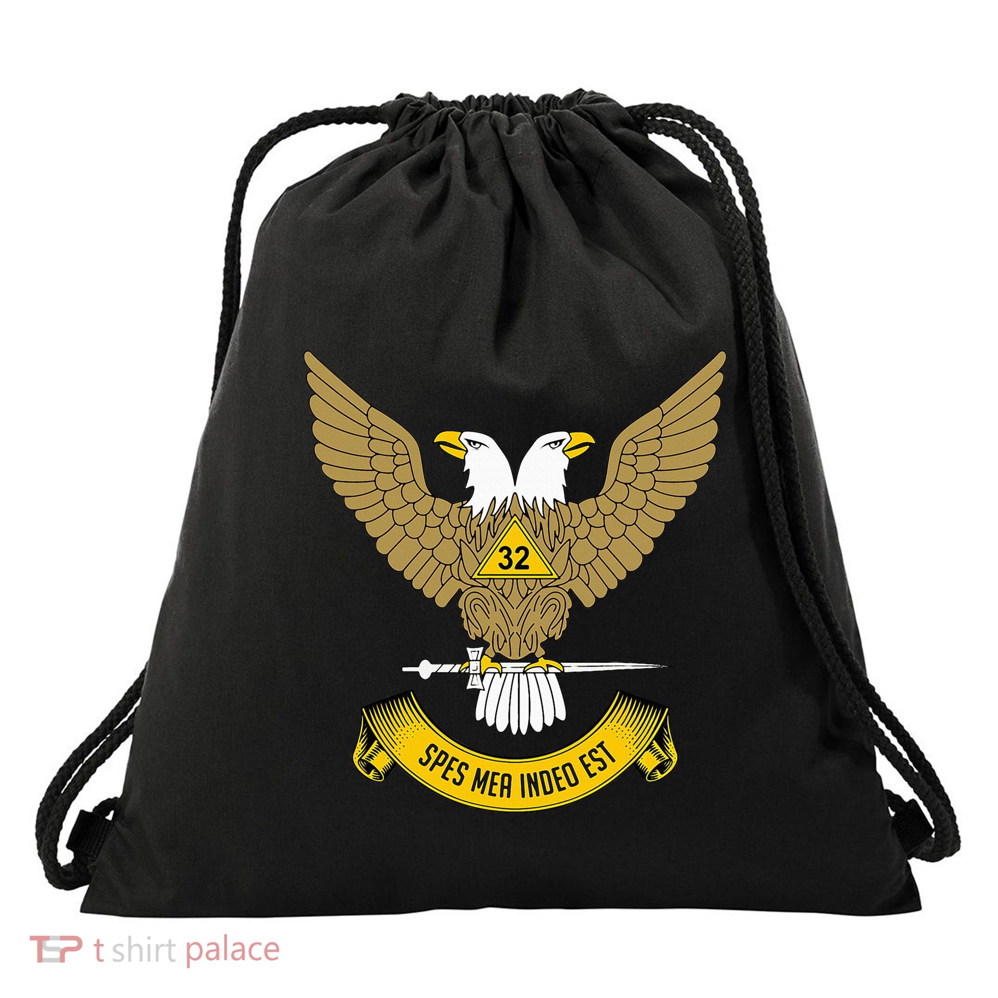 32nd Degree Mason Scottish Rite Wings Up Doubleheaded Eagle Drawstring Bag