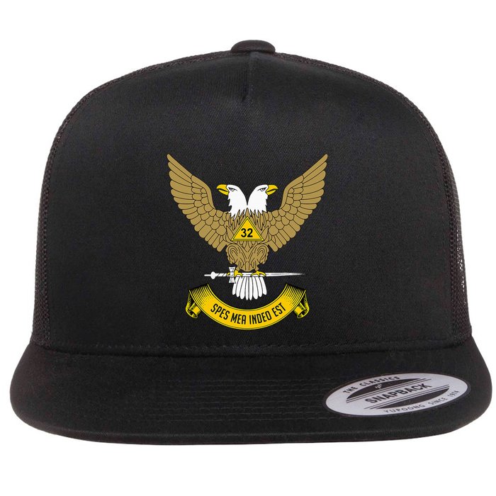 32nd Degree Mason Scottish Rite Wings Up Doubleheaded Eagle Flat Bill Trucker Hat