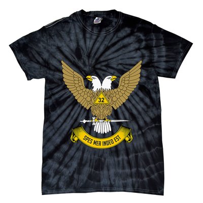 32nd Degree Mason Scottish Rite Wings Up Doubleheaded Eagle Tie-Dye T-Shirt