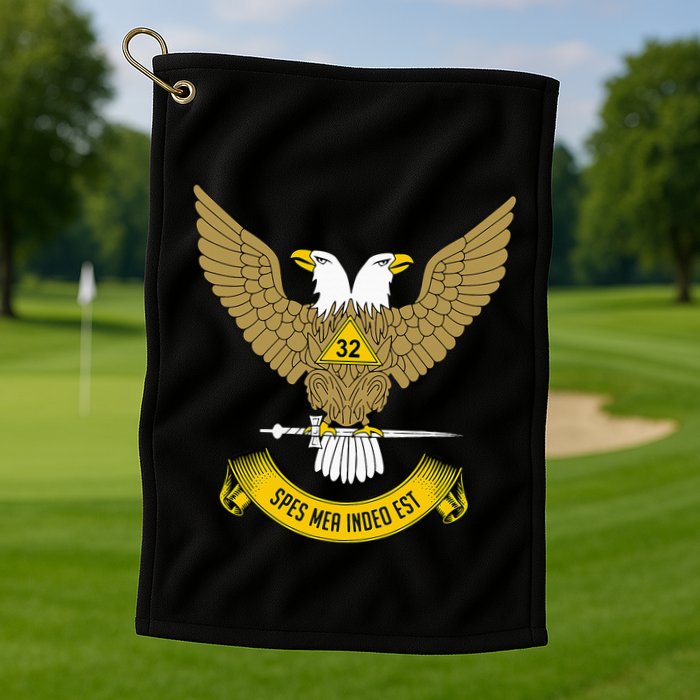 32nd Degree Mason Scottish Rite Wings Up Doubleheaded Eagle Golf Towel