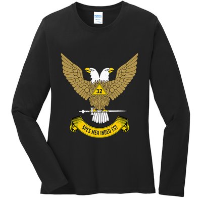 32nd Degree Mason Scottish Rite Wings Up Doubleheaded Eagle Ladies Long Sleeve Shirt