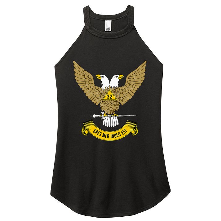 32nd Degree Mason Scottish Rite Wings Up Doubleheaded Eagle Women's Perfect Tri Rocker Tank