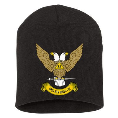 32nd Degree Mason Scottish Rite Wings Up Doubleheaded Eagle Short Acrylic Beanie