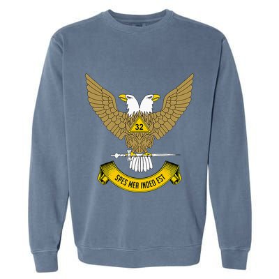 32nd Degree Mason Scottish Rite Wings Up Doubleheaded Eagle Garment-Dyed Sweatshirt