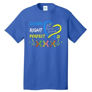 321 Down Right Perfect Socks Down Syndrome Awareness Tall T-Shirt