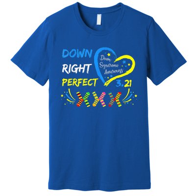 321 Down Right Perfect Socks Down Syndrome Awareness Premium T-Shirt