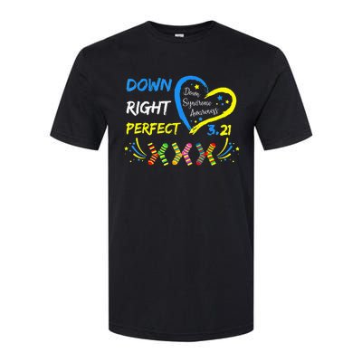 321 Down Right Perfect Socks Down Syndrome Awareness Softstyle® CVC T-Shirt