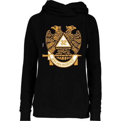 32nd Degree Scottish Rite Wings Down Double Headed Eagle Womens Funnel Neck Pullover Hood